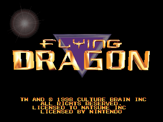 Flying Dragon (USA) Title Screen
